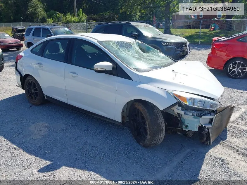 1FADP3F21GL384960 2016 Ford Focus Se