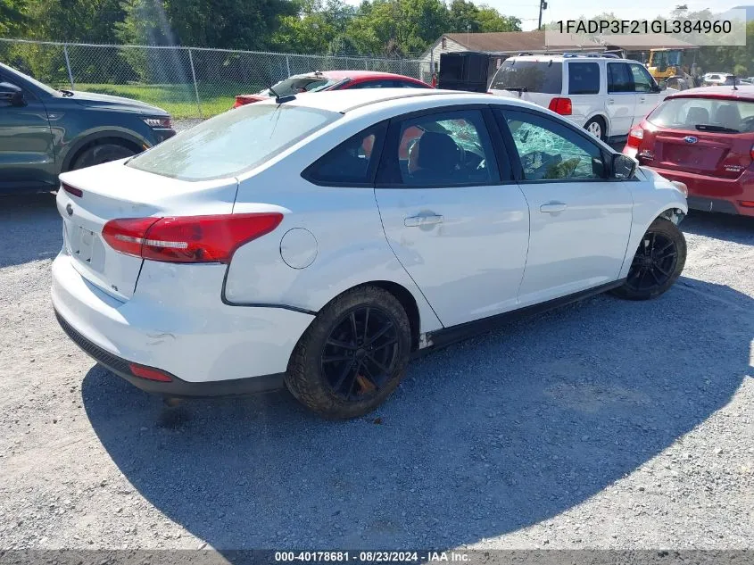 1FADP3F21GL384960 2016 Ford Focus Se