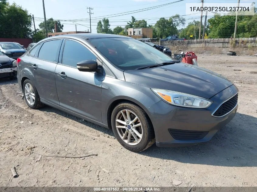 2016 Ford Focus Se VIN: 1FADP3F25GL237704 Lot: 40187552