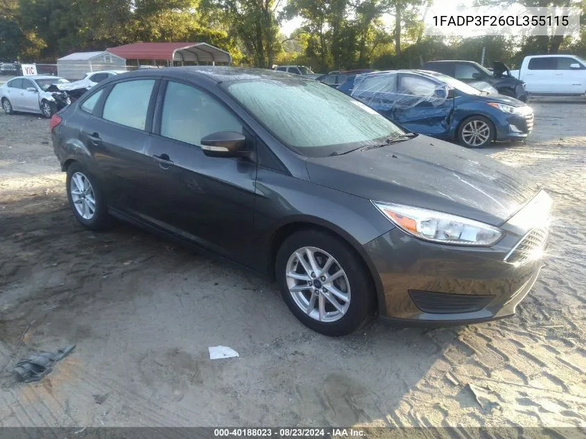 1FADP3F26GL355115 2016 Ford Focus Se