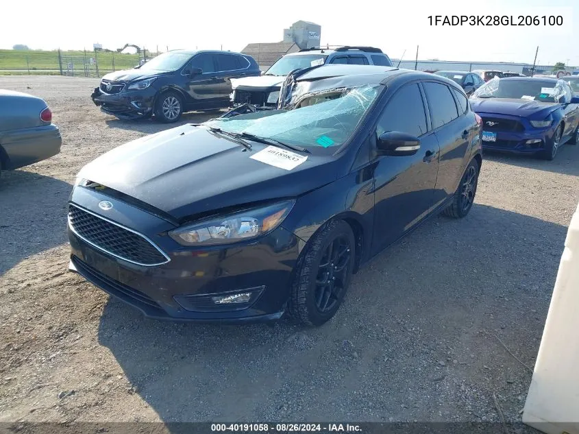 1FADP3K28GL206100 2016 Ford Focus Se