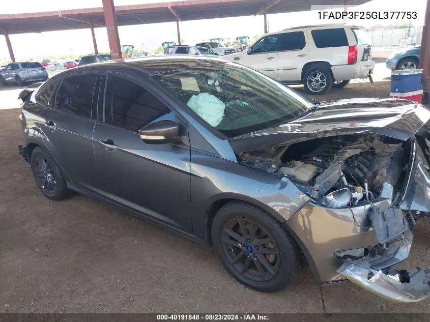 1FADP3F25GL377753 2016 Ford Focus Se