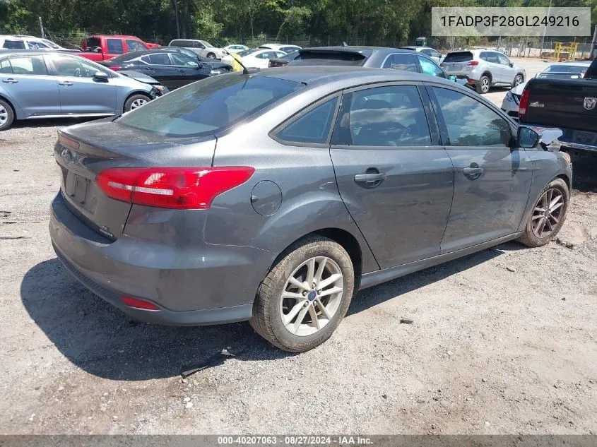 1FADP3F28GL249216 2016 Ford Focus Se