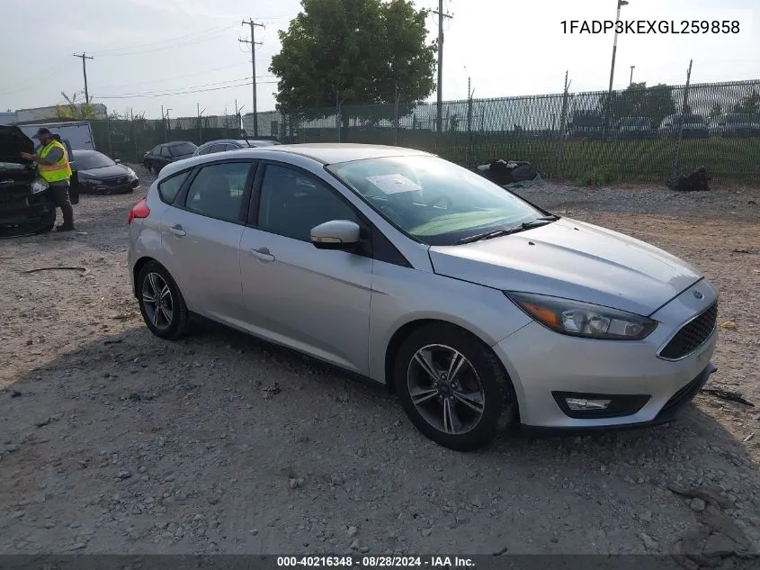 2016 Ford Focus Se VIN: 1FADP3KEXGL259858 Lot: 40216348