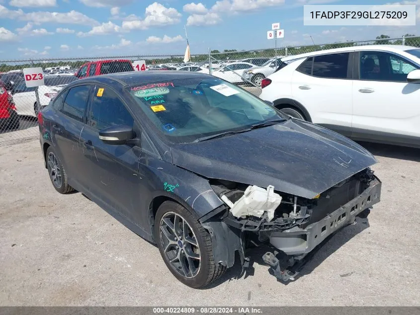 2016 Ford Focus Se VIN: 1FADP3F29GL275209 Lot: 40224809