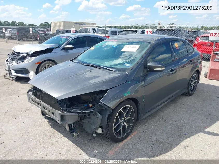 2016 Ford Focus Se VIN: 1FADP3F29GL275209 Lot: 40224809