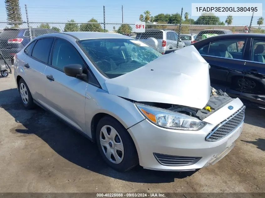 1FADP3E20GL380495 2016 Ford Focus S