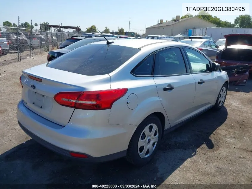 1FADP3E20GL380495 2016 Ford Focus S