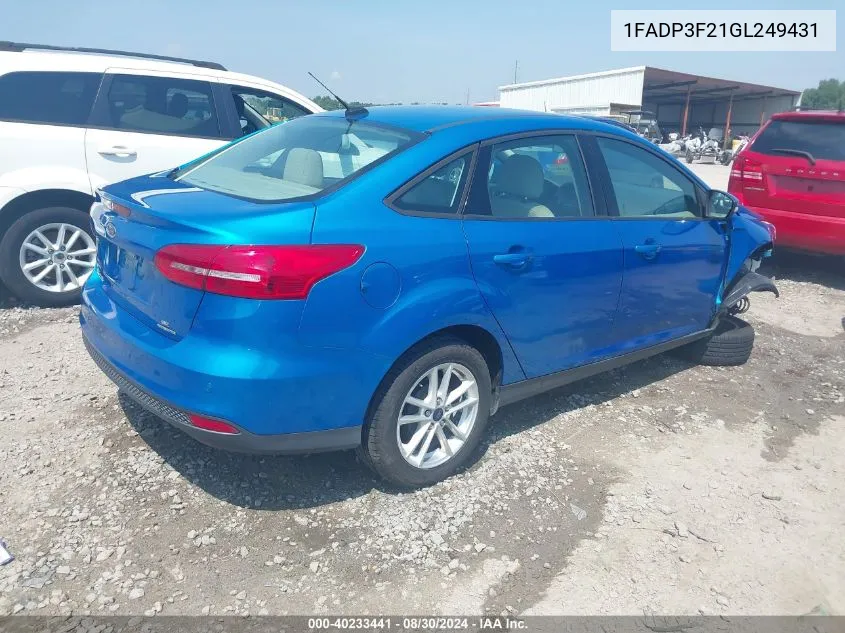 1FADP3F21GL249431 2016 Ford Focus Se