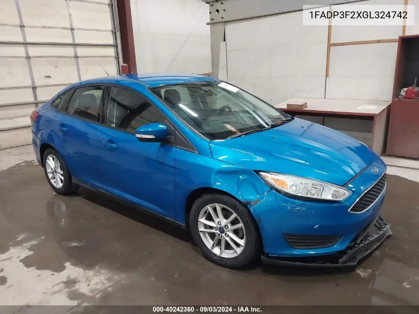 1FADP3F2XGL324742 2016 Ford Focus Se