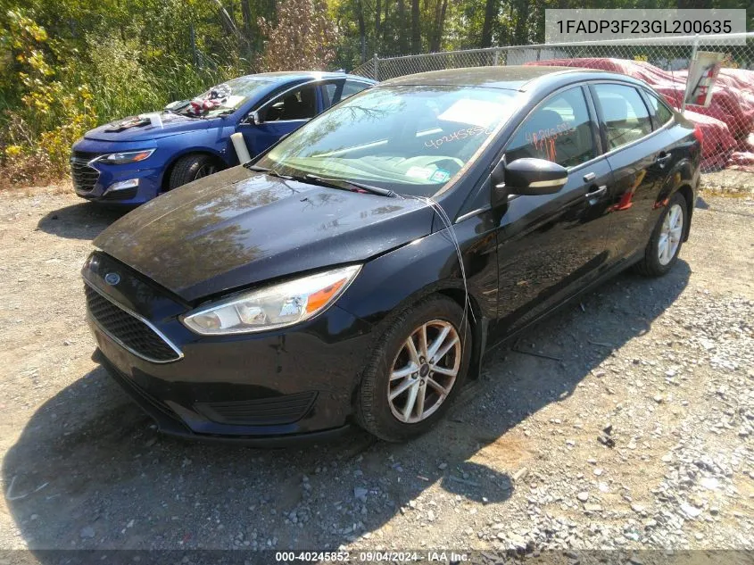 2016 Ford Focus Se VIN: 1FADP3F23GL200635 Lot: 40245852