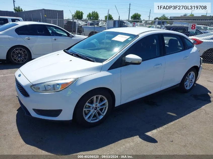 2016 Ford Focus Se VIN: 1FADP3F27GL319708 Lot: 40256520