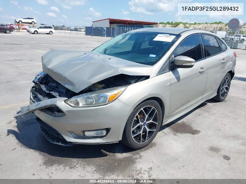 2016 Ford Focus Se VIN: 1FADP3F25GL289432 Lot: 40256665