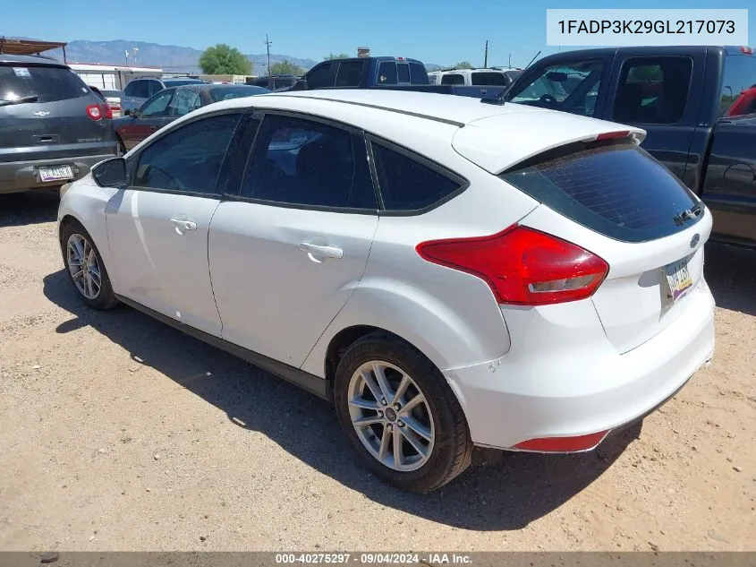 2016 Ford Focus Se VIN: 1FADP3K29GL217073 Lot: 40275297