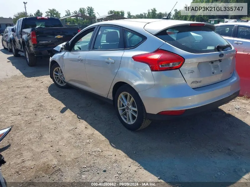 2016 Ford Focus Se VIN: 1FADP3K21GL335747 Lot: 40280662