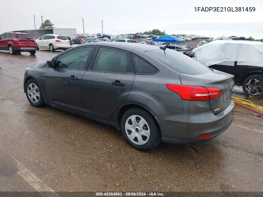 1FADP3E21GL381459 2016 Ford Focus S