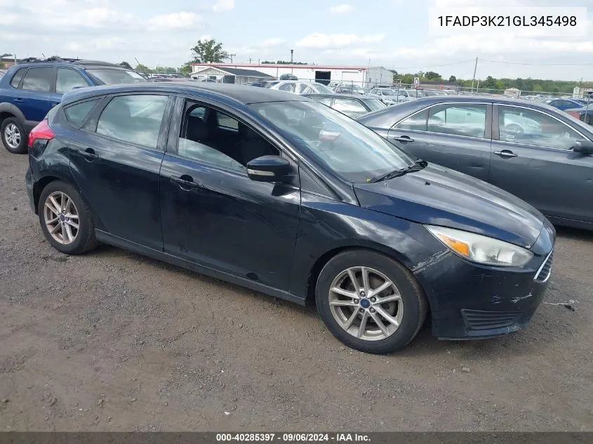 1FADP3K21GL345498 2016 Ford Focus Se