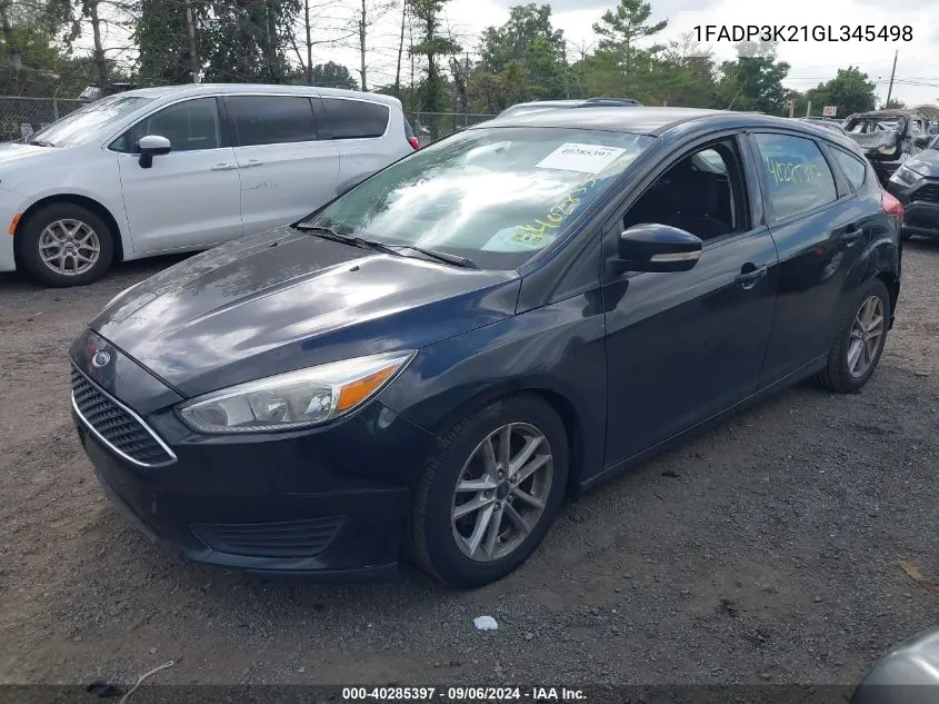 1FADP3K21GL345498 2016 Ford Focus Se