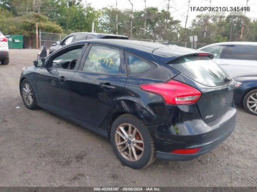 1FADP3K21GL345498 2016 Ford Focus Se