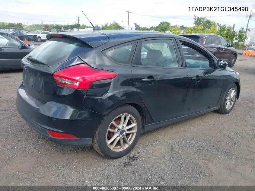 1FADP3K21GL345498 2016 Ford Focus Se