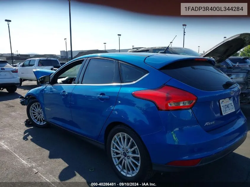 1FADP3R40GL344284 2016 Ford Focus Electric