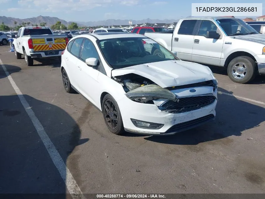 1FADP3K23GL286681 2016 Ford Focus Se