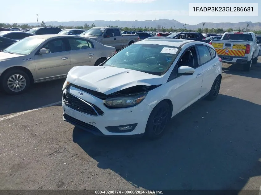 1FADP3K23GL286681 2016 Ford Focus Se