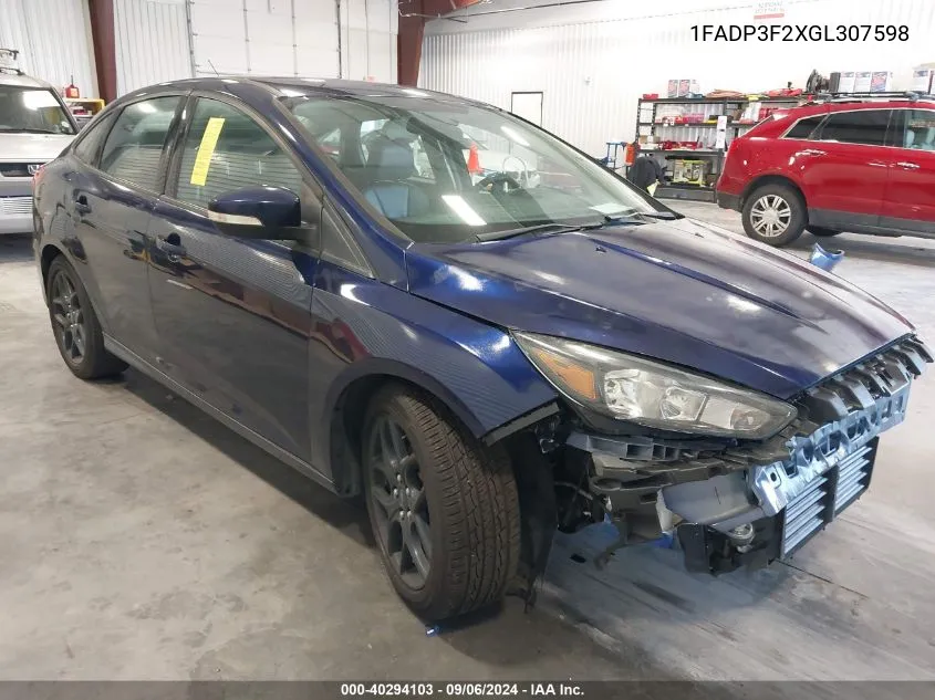 2016 Ford Focus Se VIN: 1FADP3F2XGL307598 Lot: 40294103