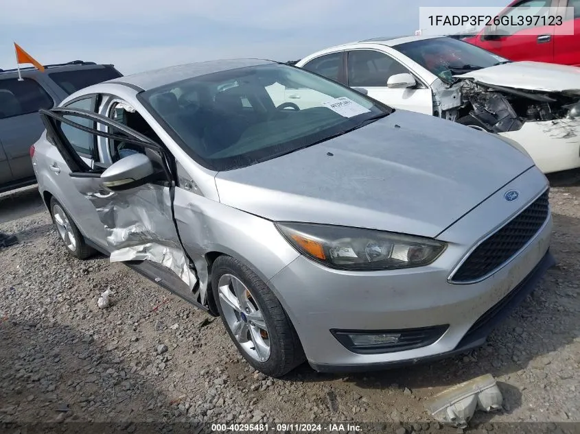 2016 Ford Focus Se VIN: 1FADP3F26GL397123 Lot: 40295481