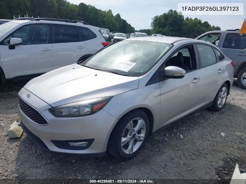 2016 Ford Focus Se VIN: 1FADP3F26GL397123 Lot: 40295481