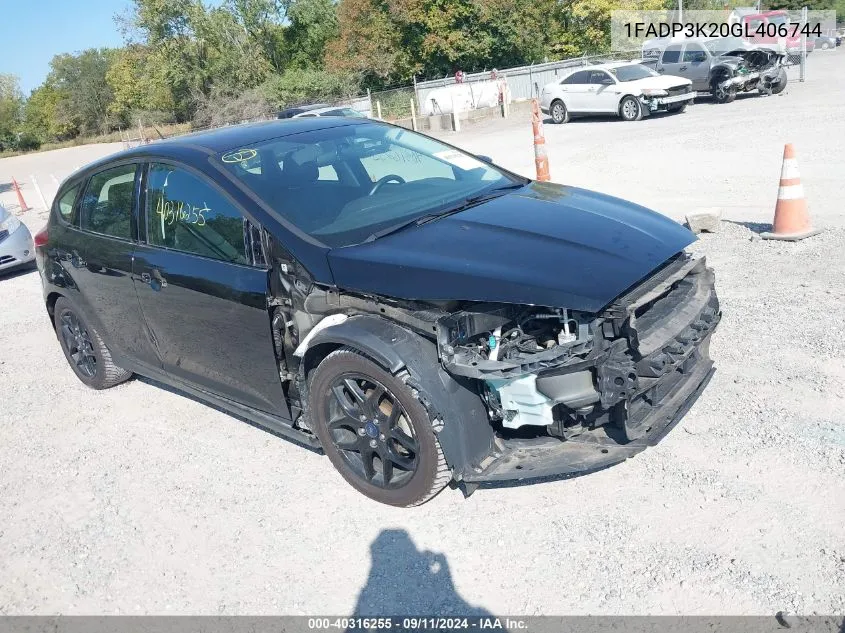 2016 Ford Focus Se VIN: 1FADP3K20GL406744 Lot: 40316255