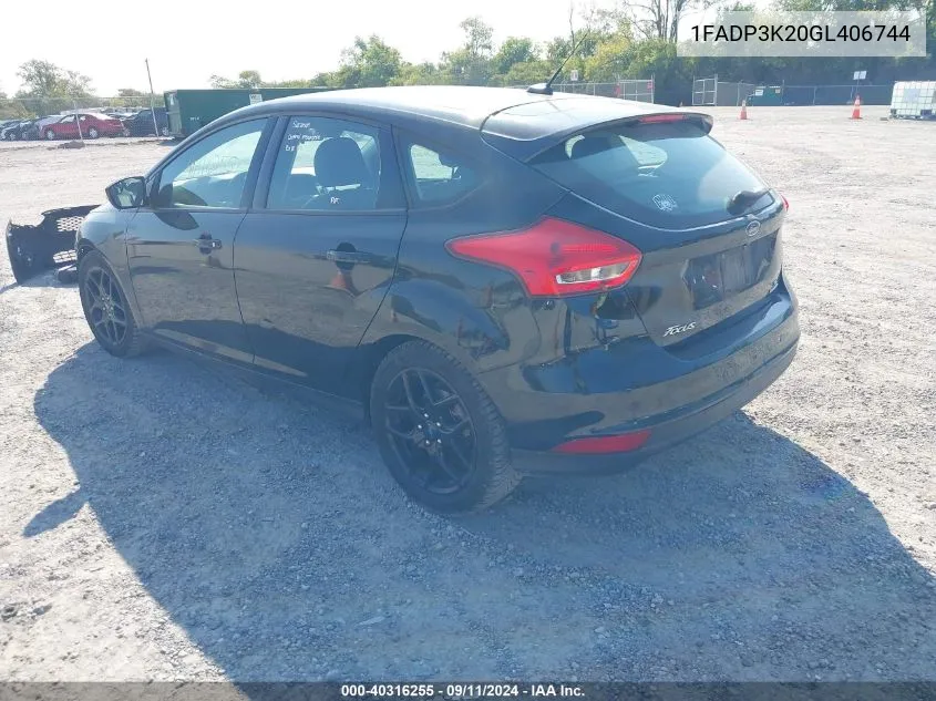 1FADP3K20GL406744 2016 Ford Focus Se