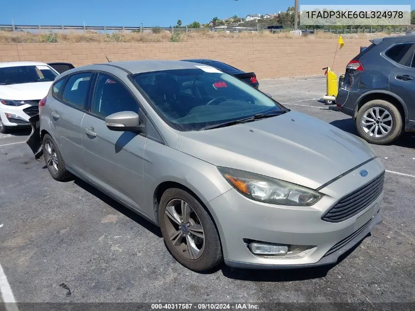 2016 Ford Focus Se VIN: 1FADP3KE6GL324978 Lot: 40317587