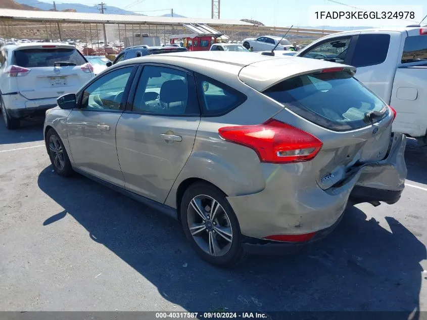 1FADP3KE6GL324978 2016 Ford Focus Se