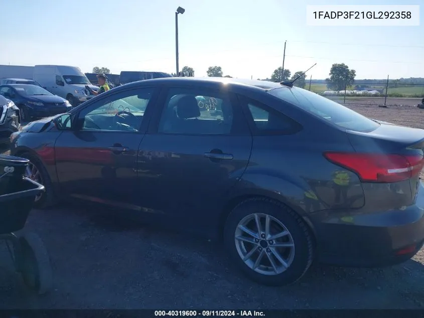 1FADP3F21GL292358 2016 Ford Focus Se