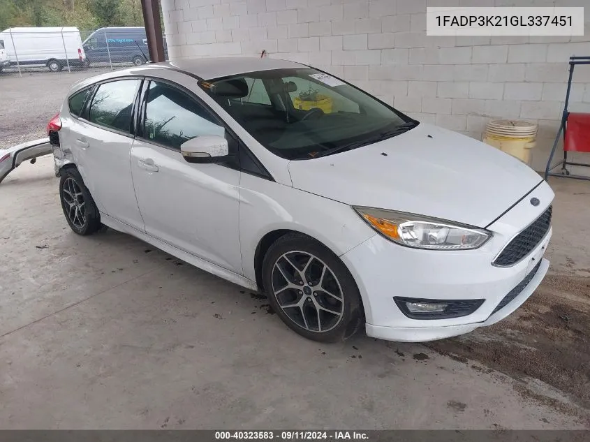 1FADP3K21GL337451 2016 Ford Focus Se