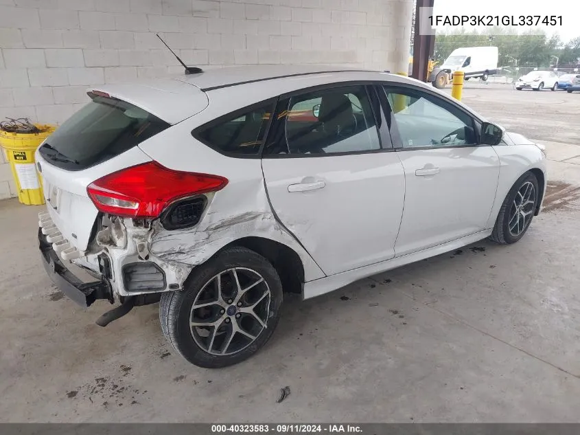 1FADP3K21GL337451 2016 Ford Focus Se