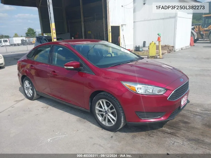 2016 Ford Focus Se VIN: 1FADP3F25GL382273 Lot: 40330311