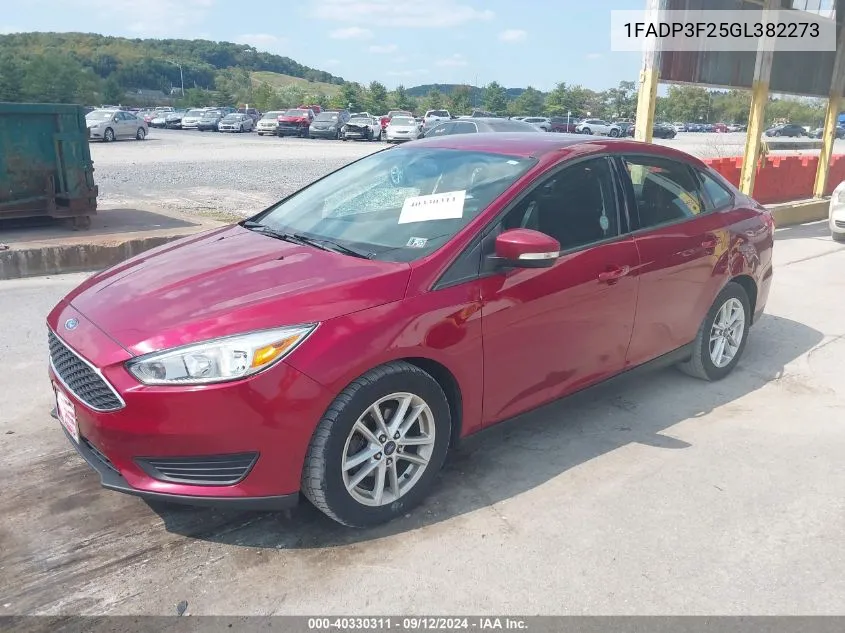 2016 Ford Focus Se VIN: 1FADP3F25GL382273 Lot: 40330311