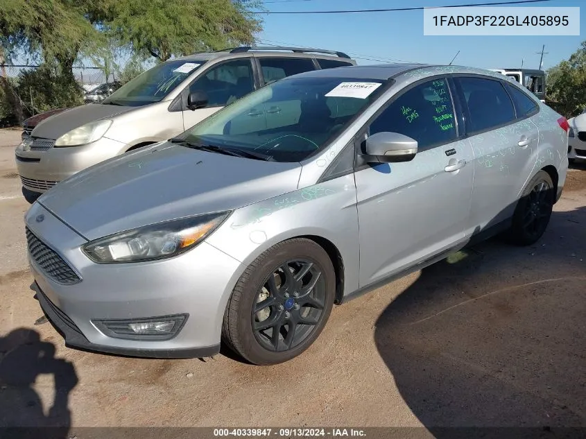 2016 Ford Focus Se VIN: 1FADP3F22GL405895 Lot: 40339847