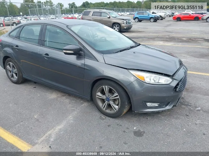 2016 Ford Focus Se VIN: 1FADP3FE9GL355118 Lot: 40339959