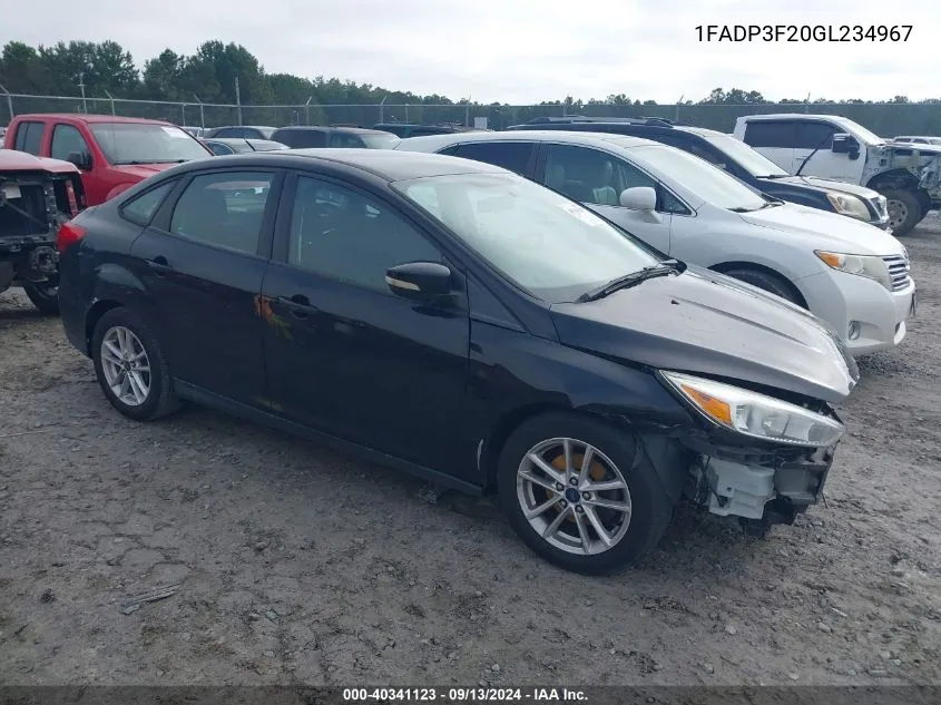 1FADP3F20GL234967 2016 Ford Focus Se