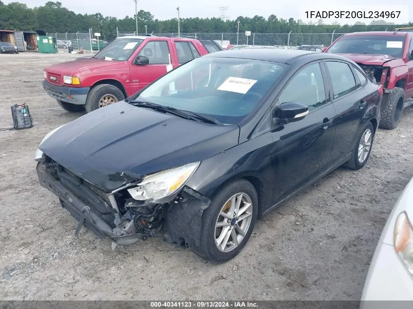 1FADP3F20GL234967 2016 Ford Focus Se