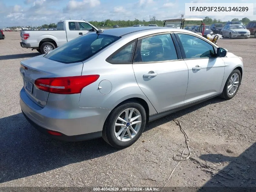 1FADP3F25GL346289 2016 Ford Focus Se