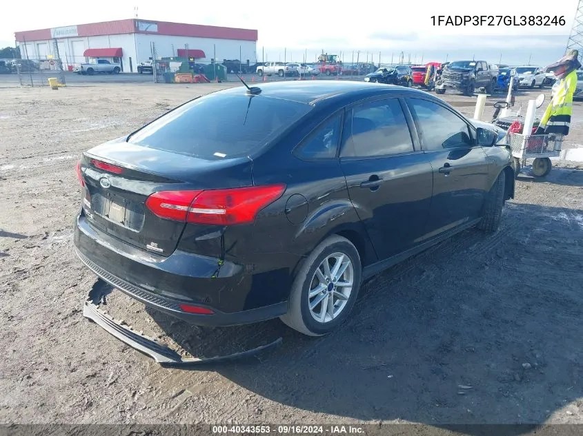 1FADP3F27GL383246 2016 Ford Focus Se