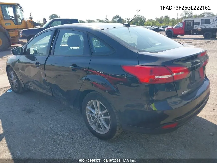 1FADP3F25GL222152 2016 Ford Focus Se