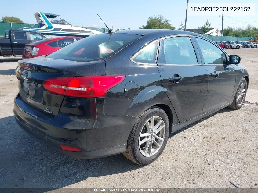 1FADP3F25GL222152 2016 Ford Focus Se