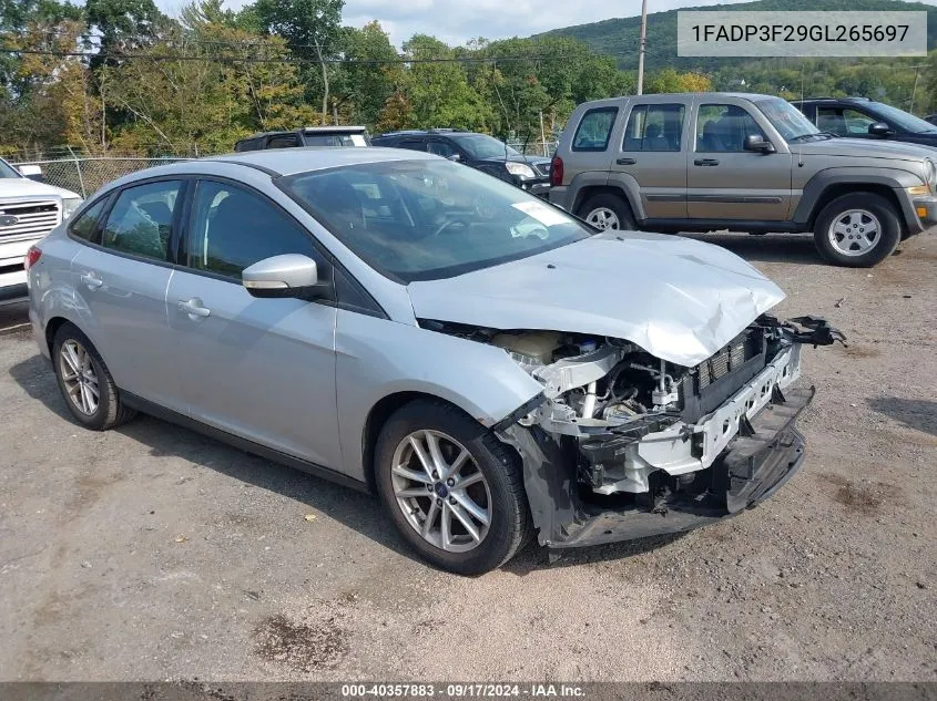 2016 Ford Focus Se VIN: 1FADP3F29GL265697 Lot: 40357883