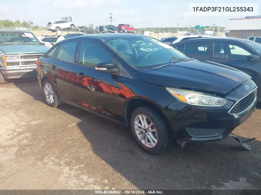 2016 Ford Focus Se VIN: 1FADP3F21GL255343 Lot: 40364892