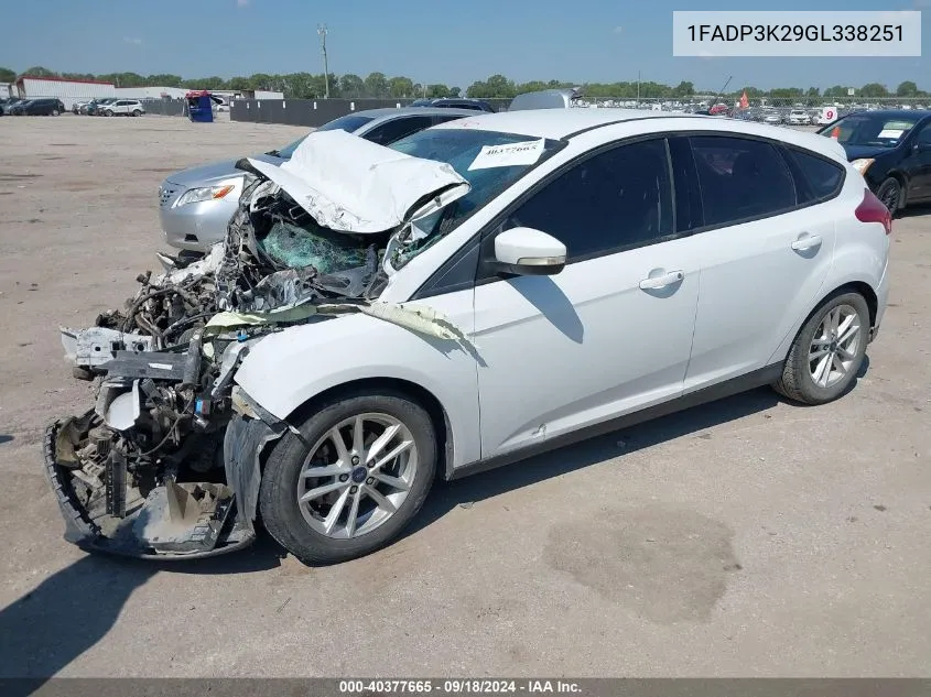 2016 Ford Focus Se VIN: 1FADP3K29GL338251 Lot: 40377665